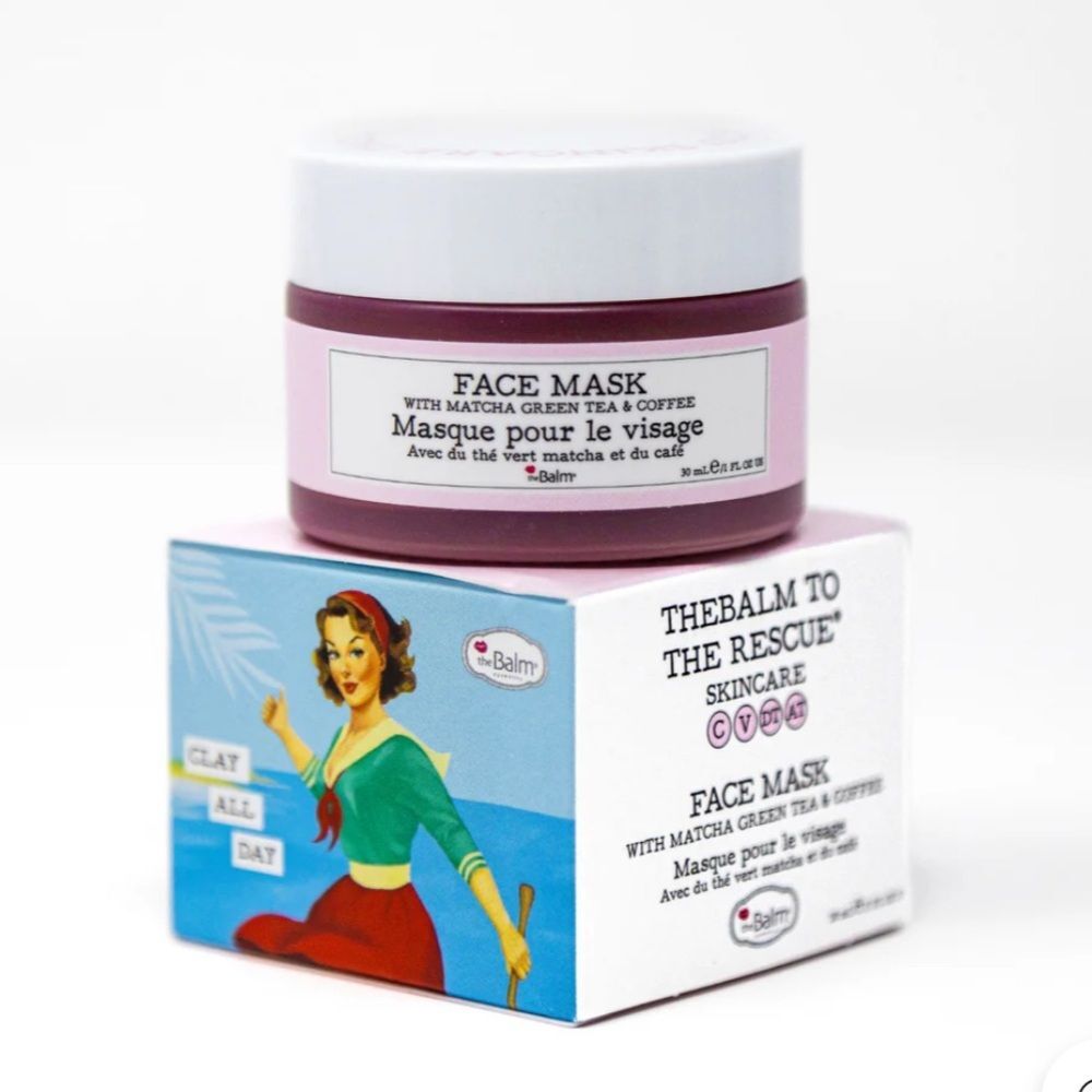 New NIB theBalm Matcha Green Tea + Coffee Face Mask To The Rescue Skincare